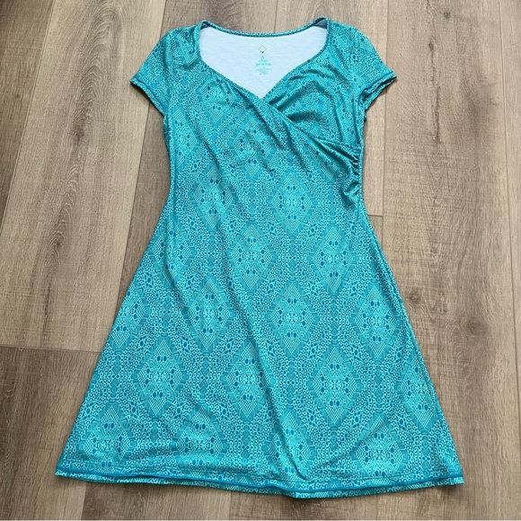 Prana Breathe Green Performance Dress Small Hiking Outdoor Activewear Athleisure - Picture 10 of 14